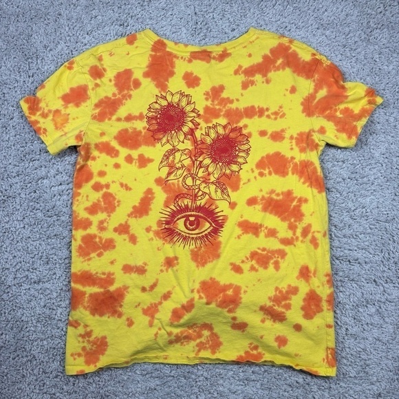 Empyre Shirt Womens Large Sloane Tie Dye Sunflowers Eye Crewneck Tie Front Skate - Picture 4 of 4